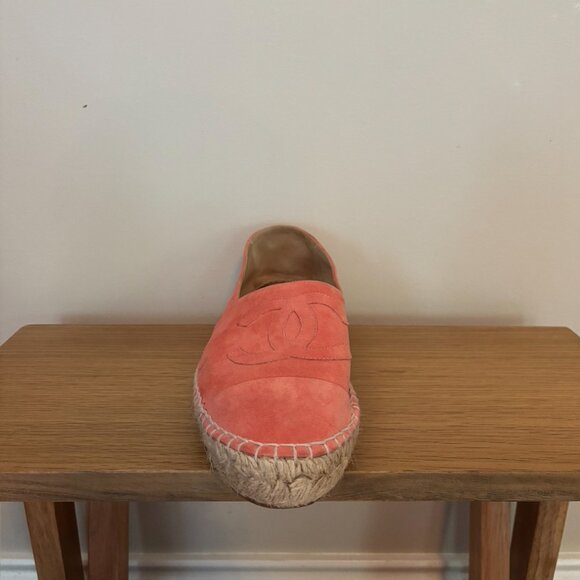 Pink Chanel Interlocking CC Logo Suede Espadrilles Size 39 EU - Picture 3 of 4
